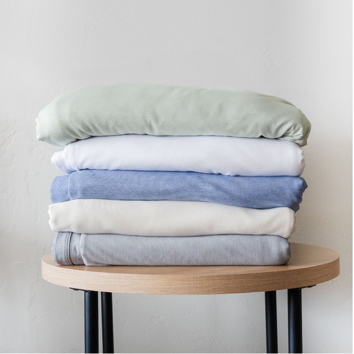 Bamboo Knit Sheet Pillowcase Pair - Heathered Blue Image